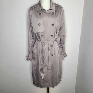 Soia Kyo Double Breasted‎ Belted Tan Trench Coat Size XL